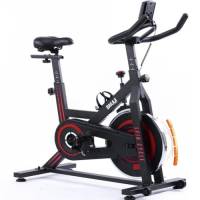 BAKAJI Cyclette Spinning Bike con Display LCD Monitoraggio Tempo, Calorie, Distanza Bici Allenamento Fitness Palestra con Sediolino Imbottito Regolabile Ideale Cardio, Gambe, Pancia, Fianchi, Home Gym